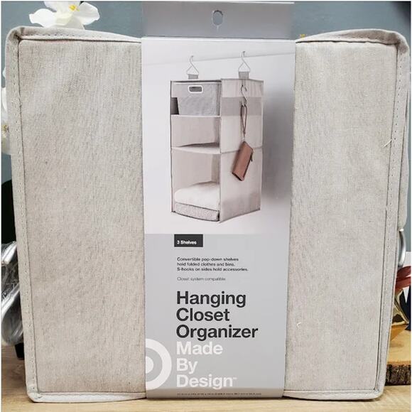 NEW Hanging Closet Storage Organizer – 3 Tiered Gray Hanging Shelf (*PRICE FIRM) - Picture 3 of 9